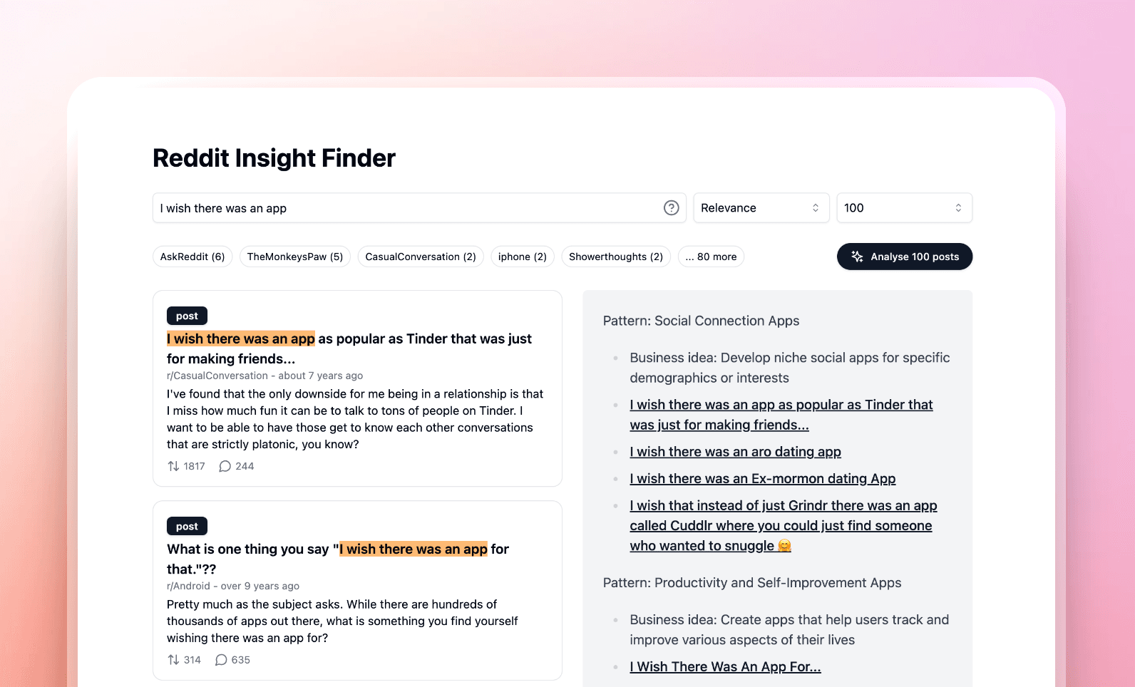 Reddit Insights Finder